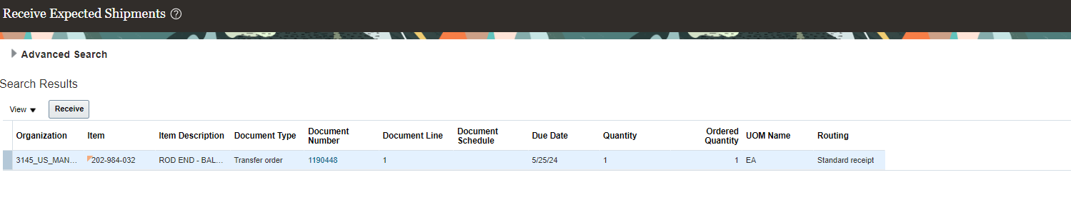 Fusion Inventory – Receipt Routing for the Transfer Order Receiving ...